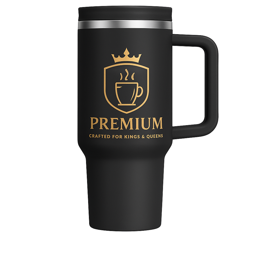 40oz Premium Stainless Steel Tumbler with Straws, Water bottle with handle